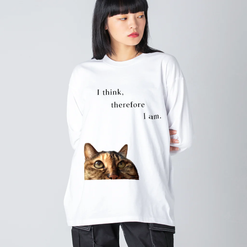 popcandyのわれ思うの猫 ビッグシルエットロングスリーブTシャツ