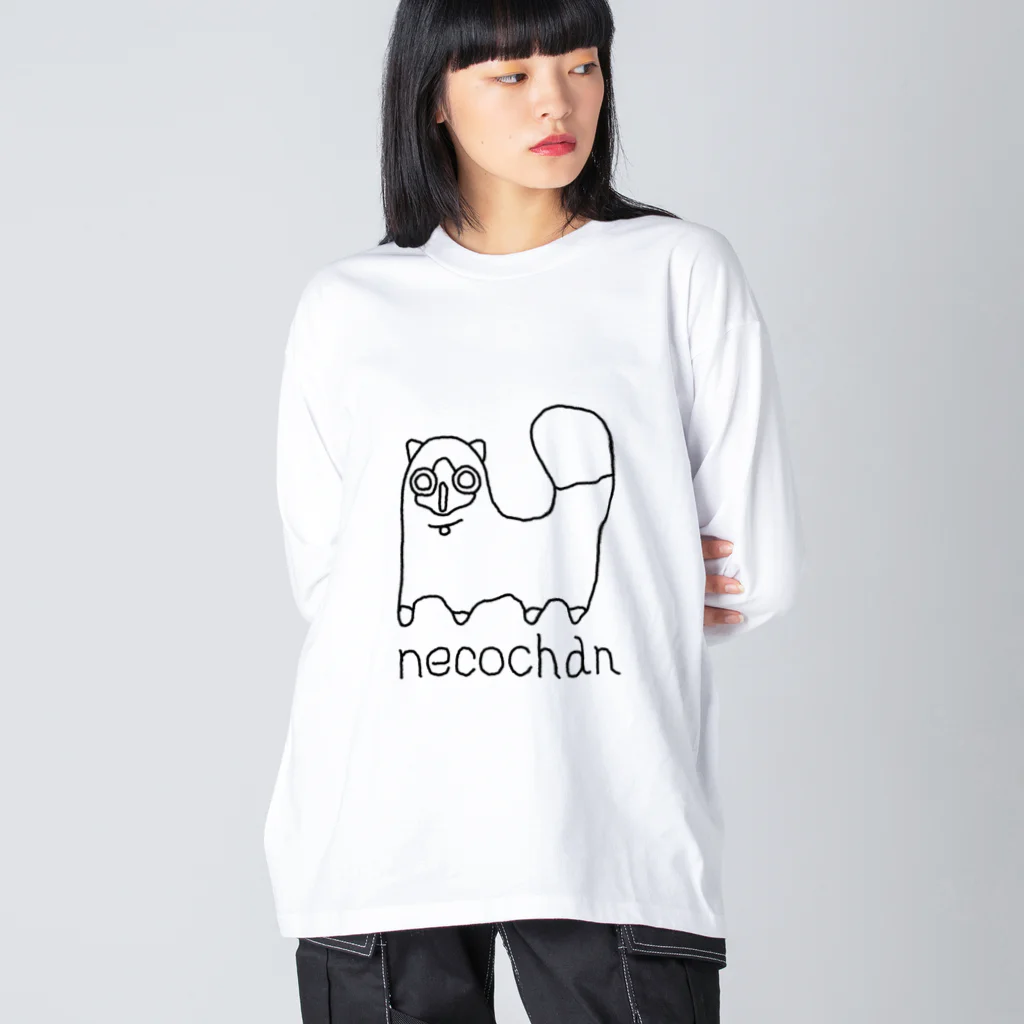 yoshinaoのneco chan 黒 Big Long Sleeve T-Shirt