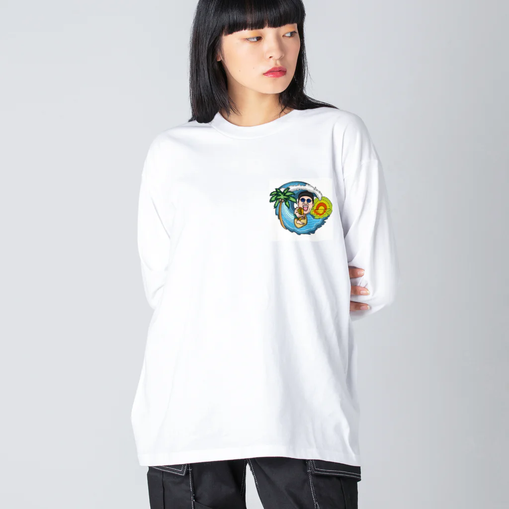 【モッパン】山田ごはん。の山田ごはん　サーファー編 ビッグシルエットロングスリーブTシャツ