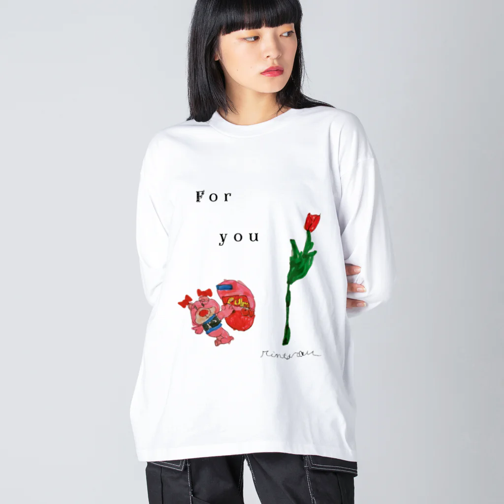 や さ し い き も ちのくまみぃ　ふぉーゆ Big Long Sleeve T-Shirt