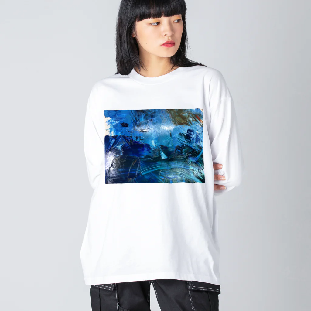 タナツキ商会のBLUE×ブルー×青 Big Long Sleeve T-Shirt