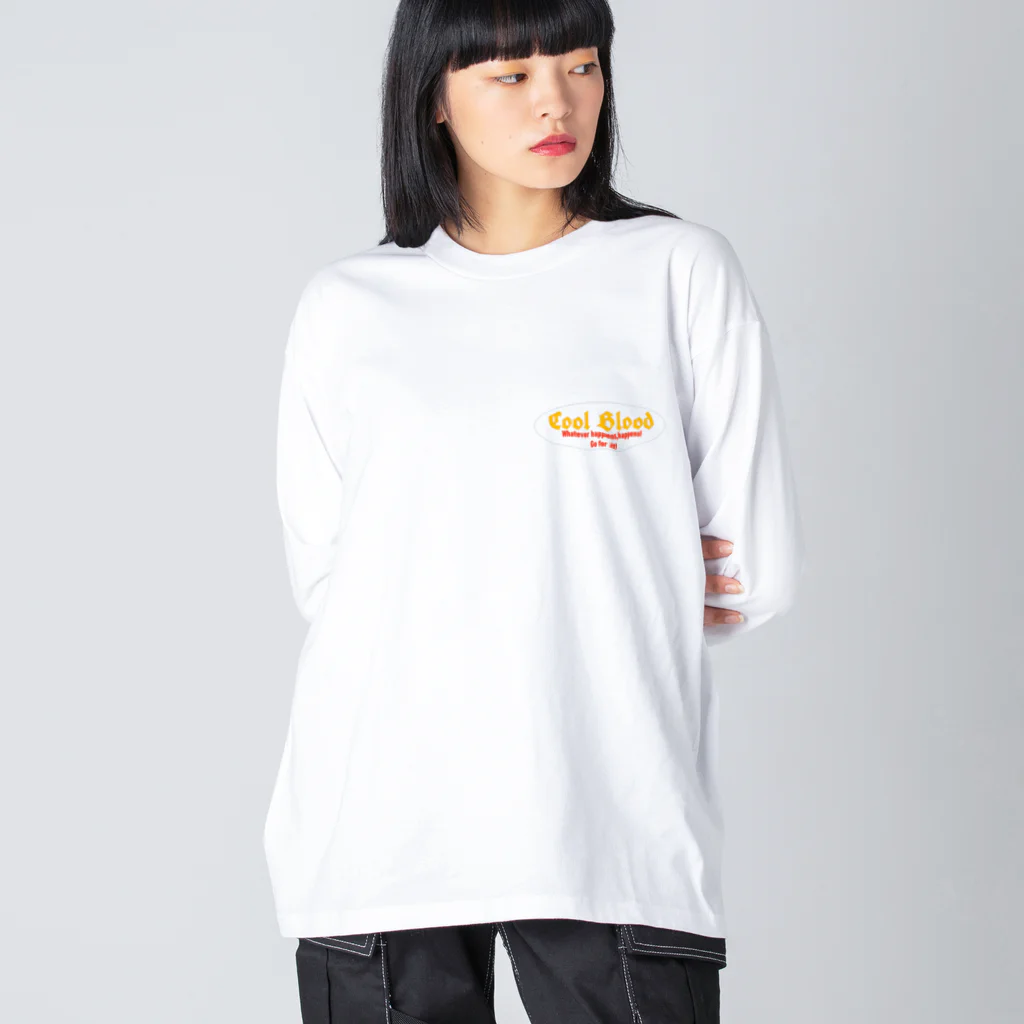 Cool Blood®︎ OFFICIAL WEB SHOPのCoolビッグシルエットロングスリーブTシャツ　白 ビッグシルエットロングスリーブTシャツ