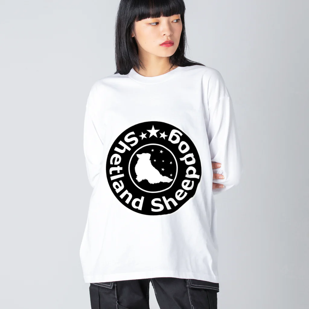 こてつ日誌のお座りシェルティ【ロゴ風】 Big Long Sleeve T-Shirt