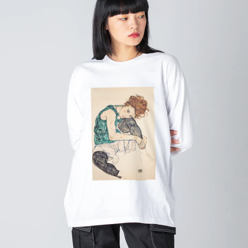 art-standard（アートスタンダード）のエゴン シーレ（Egon Schiele） / Seated woman with bent knee 1917 ビッグシルエットロングスリーブTシャツ