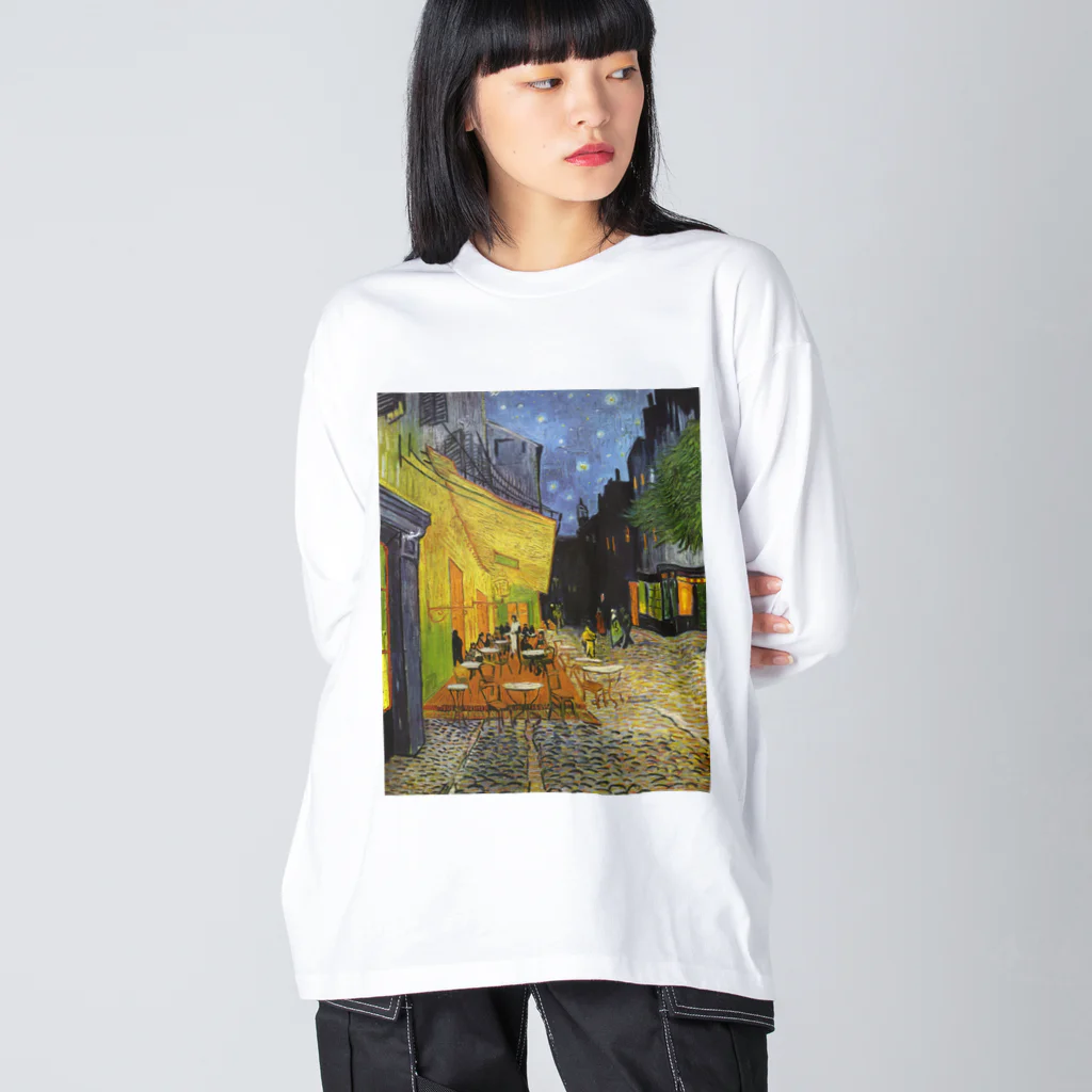 art-standard（アートスタンダード）のゴッホ / 夜のカフェテラス （Terrasse du café le soir） 1888 with Selbstbildnis 1887 ビッグシルエットロングスリーブTシャツ