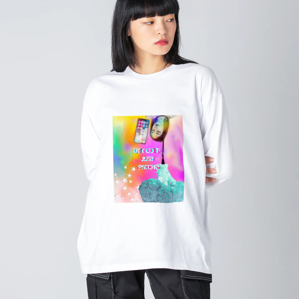 Yume zukin の真逆が普通 ビッグシルエットロングスリーブTシャツ