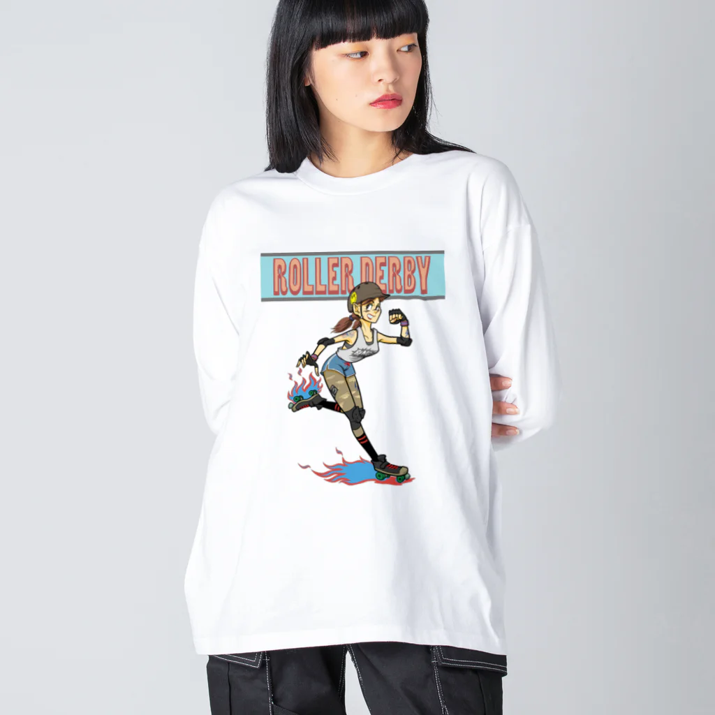 nidan-illustrationの"ROLLER DERBY" Big Long Sleeve T-Shirt