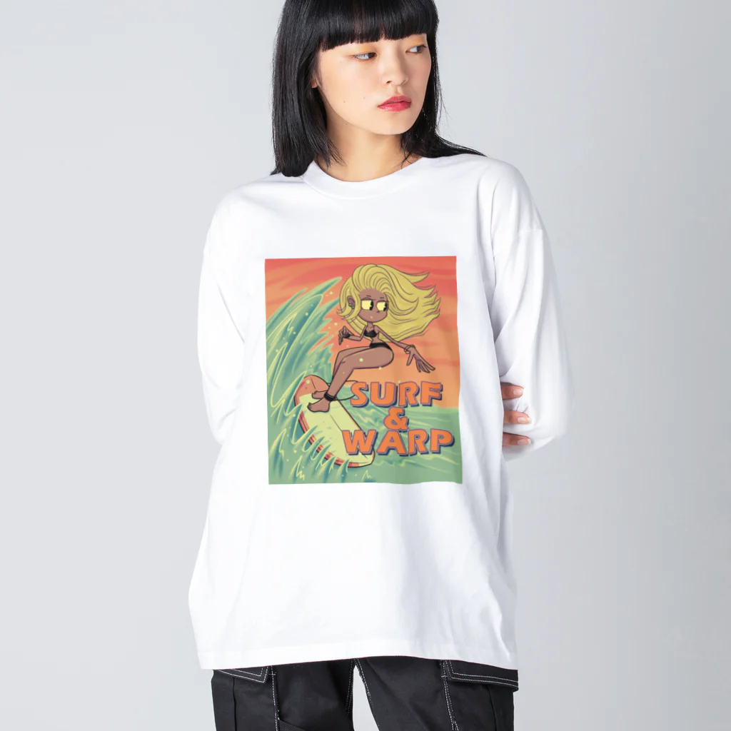 nidan-illustrationの"SURF & WARP" Big Long Sleeve T-Shirt