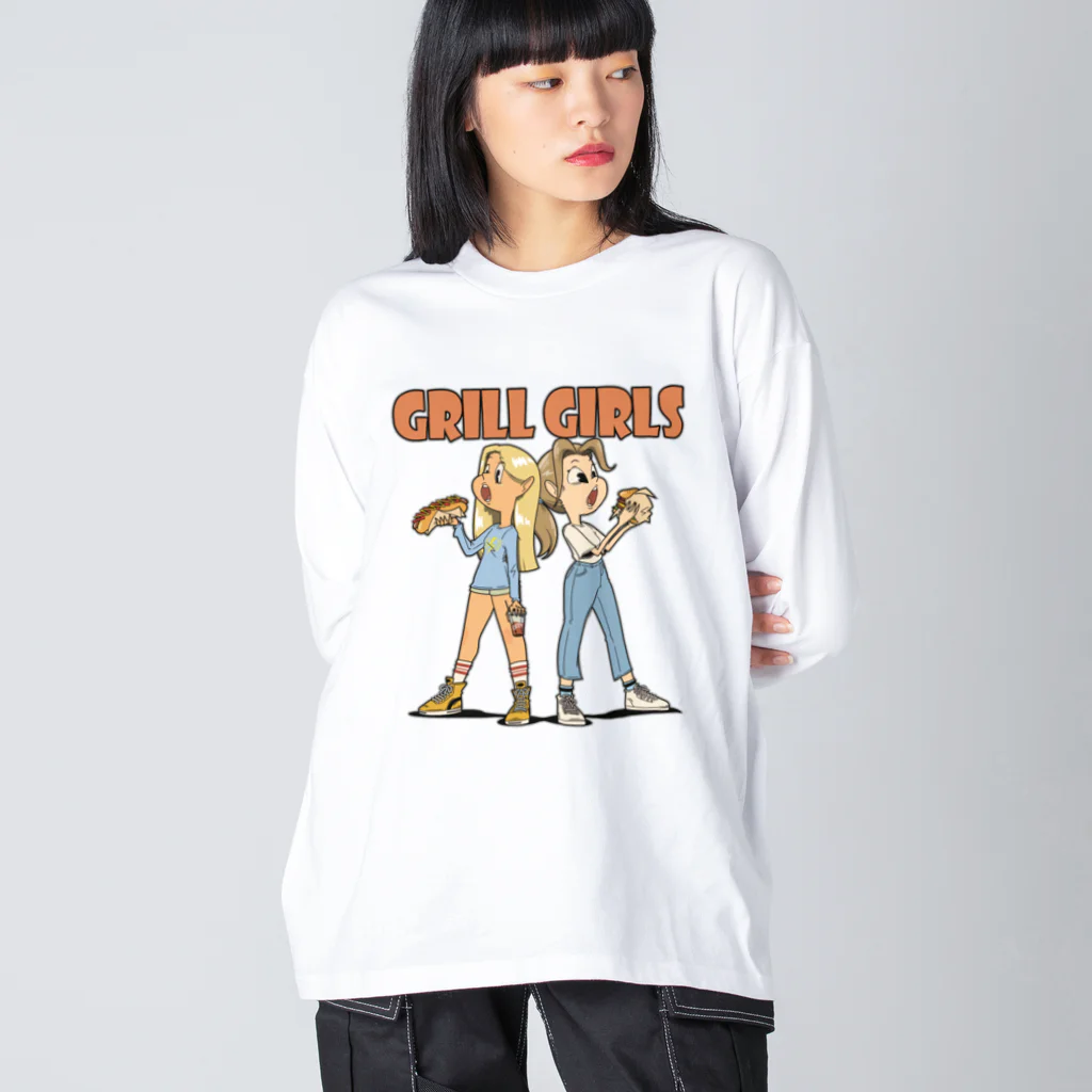 nidan-illustrationの"grill girls" ビッグシルエットロングスリーブTシャツ