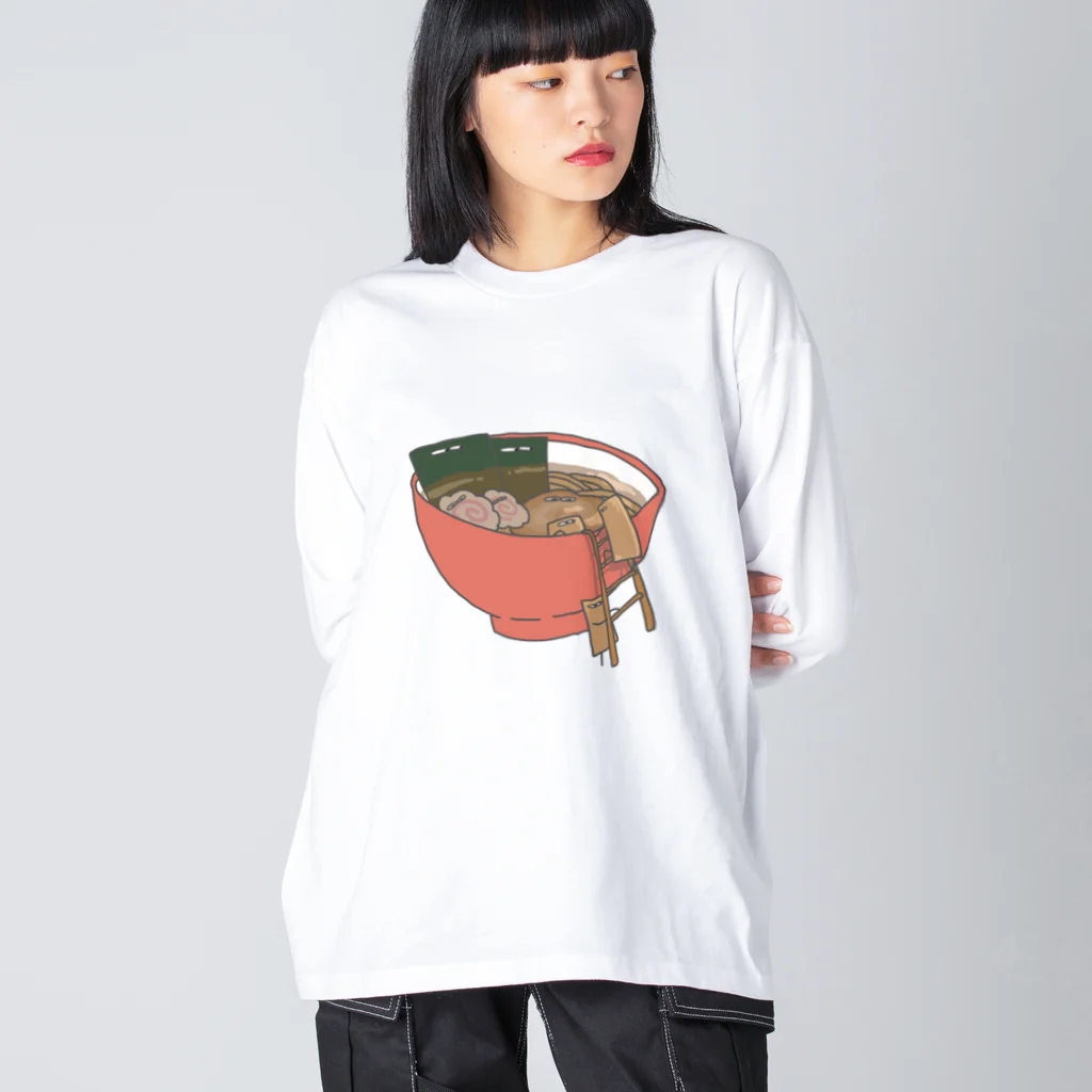 ちゅわんわんのメンマたち~ラーメン脱出ver.~ ビッグシルエットロングスリーブTシャツ