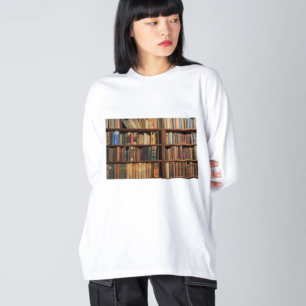 Teatime ティータイムの書斎　本の部屋 ビッグシルエットロングスリーブTシャツ