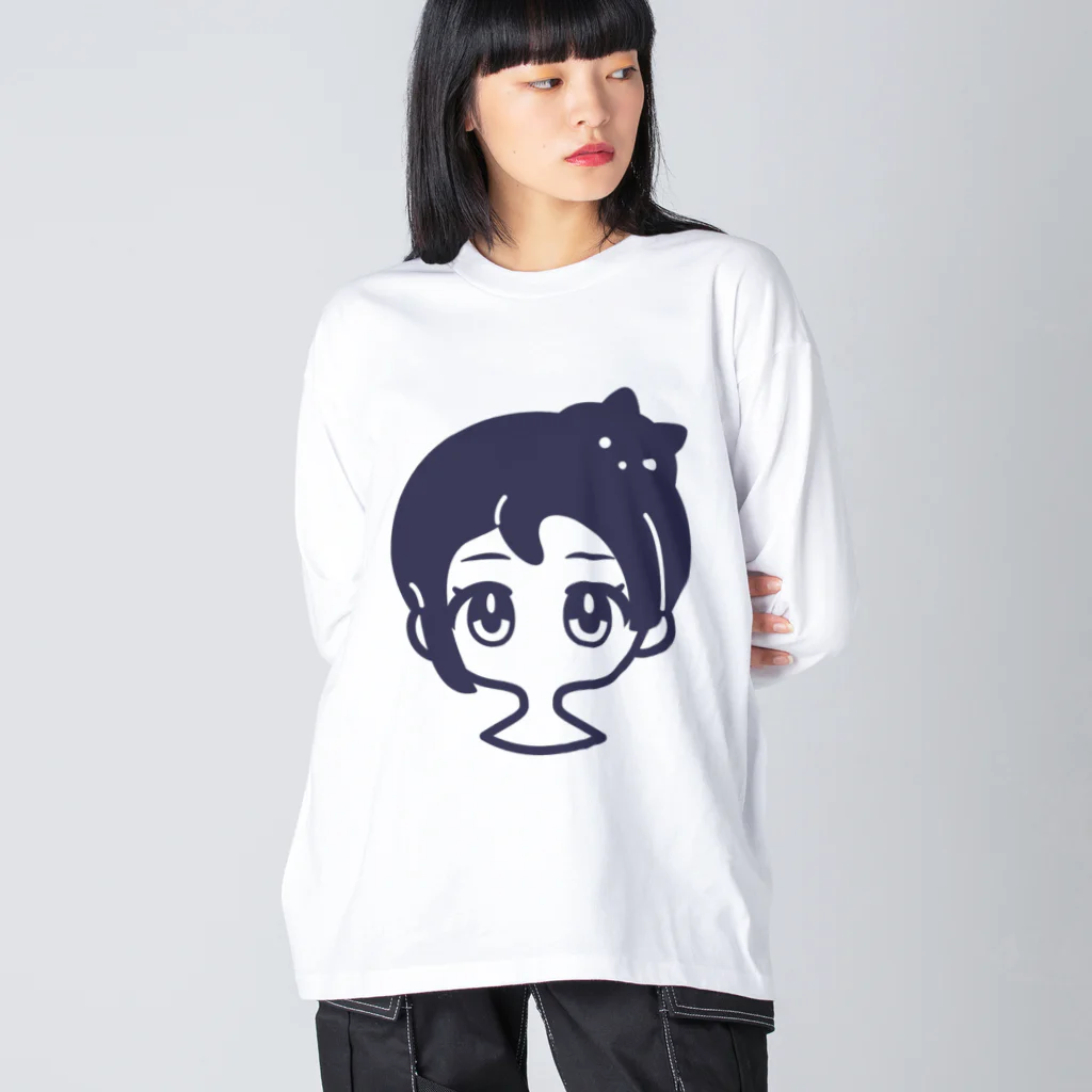 AI作家さむねこの作品集のクロネコアタマ Big Long Sleeve T-Shirt