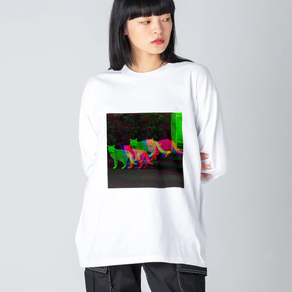 banikuの残像キャット Big Long Sleeve T-Shirt