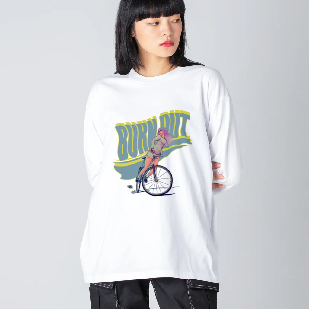 nidan-illustrationの"BURN OUT" Big Long Sleeve T-Shirt