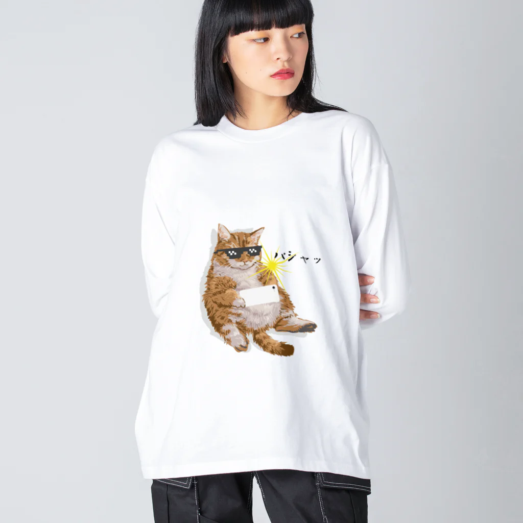 Creatures！SHOPの撮影する猫 ビッグシルエットロングスリーブTシャツ