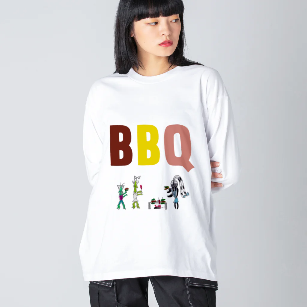 HAJIME-TALUのカマキチくんとBBQ🍖 ビッグシルエットロングスリーブTシャツ