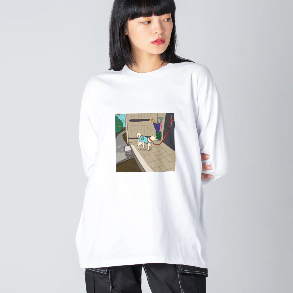 PORINPORINの部屋のお散歩するしろ Big Long Sleeve T-Shirt