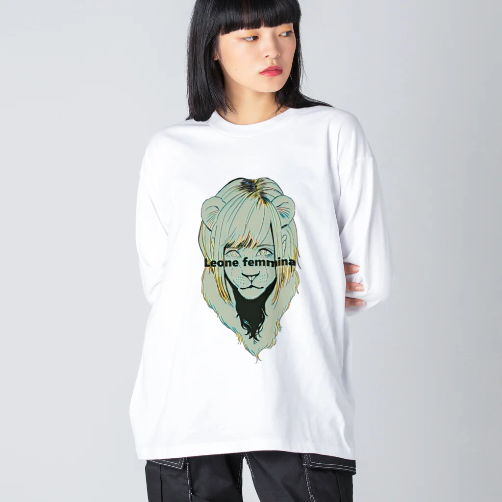 【みるかグッズ②】（SUZURI店）の【Leone femmina】 Big Long Sleeve T-Shirt