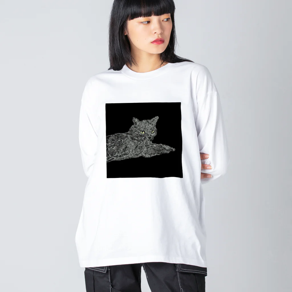 たかはしの店の黒猫のジジ ビッグシルエットロングスリーブTシャツ