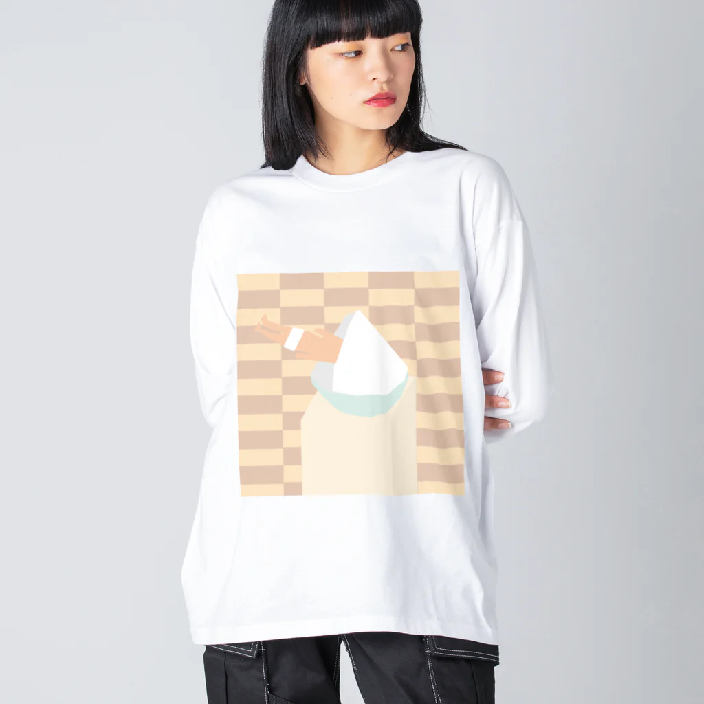 Danke Shoot Coffeeの塩サウナで強者に喧嘩を売った者 ビッグシルエットロングスリーブTシャツ