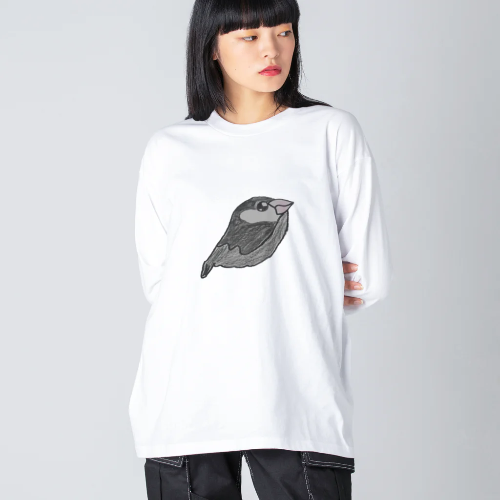 tomo0530tomo0803の文鳥のめるめ～る ビッグシルエットロングスリーブTシャツ