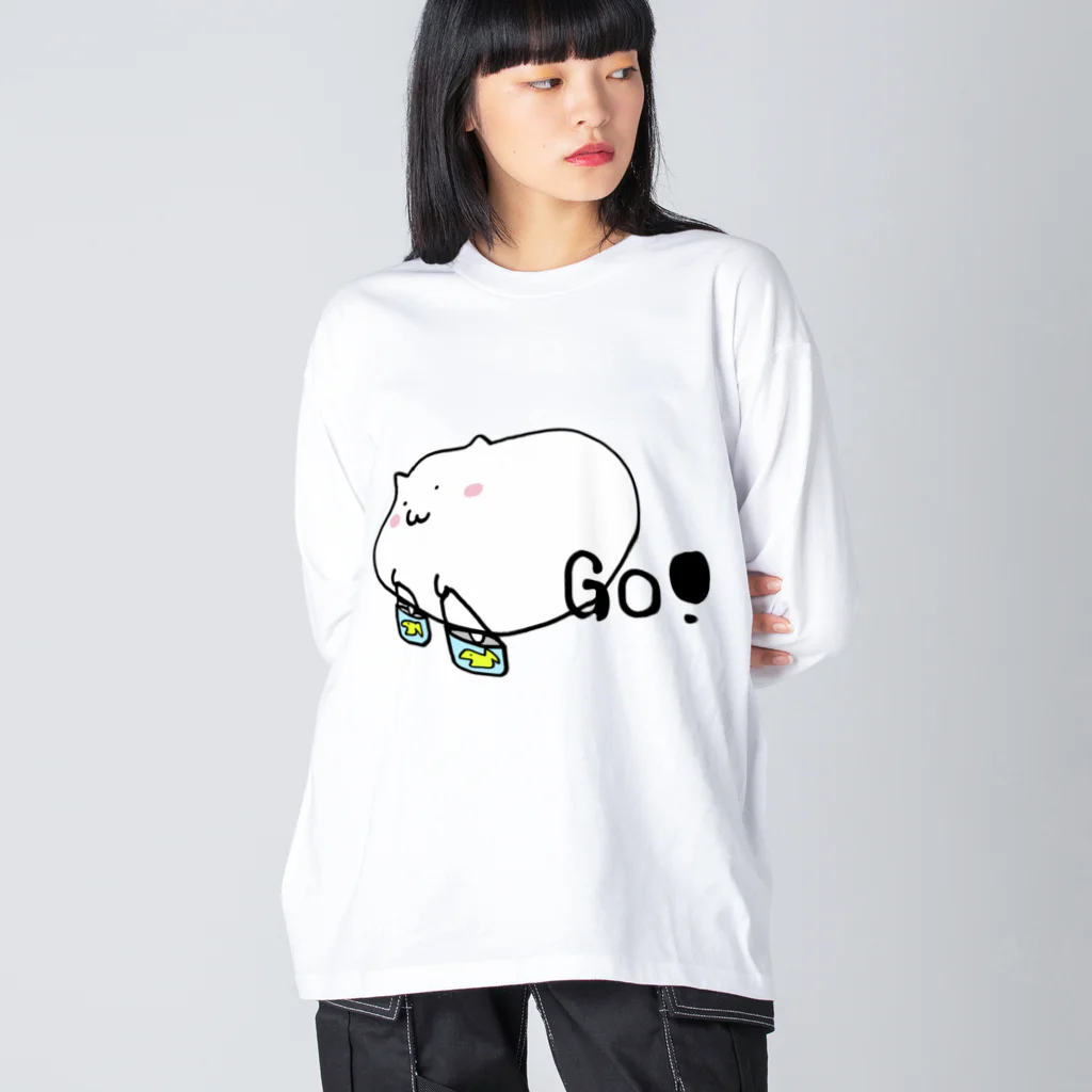 ダイナマイト87ねこ大商会の缶ぽっくりでブイブイいわす猫 Big Long Sleeve T-Shirt