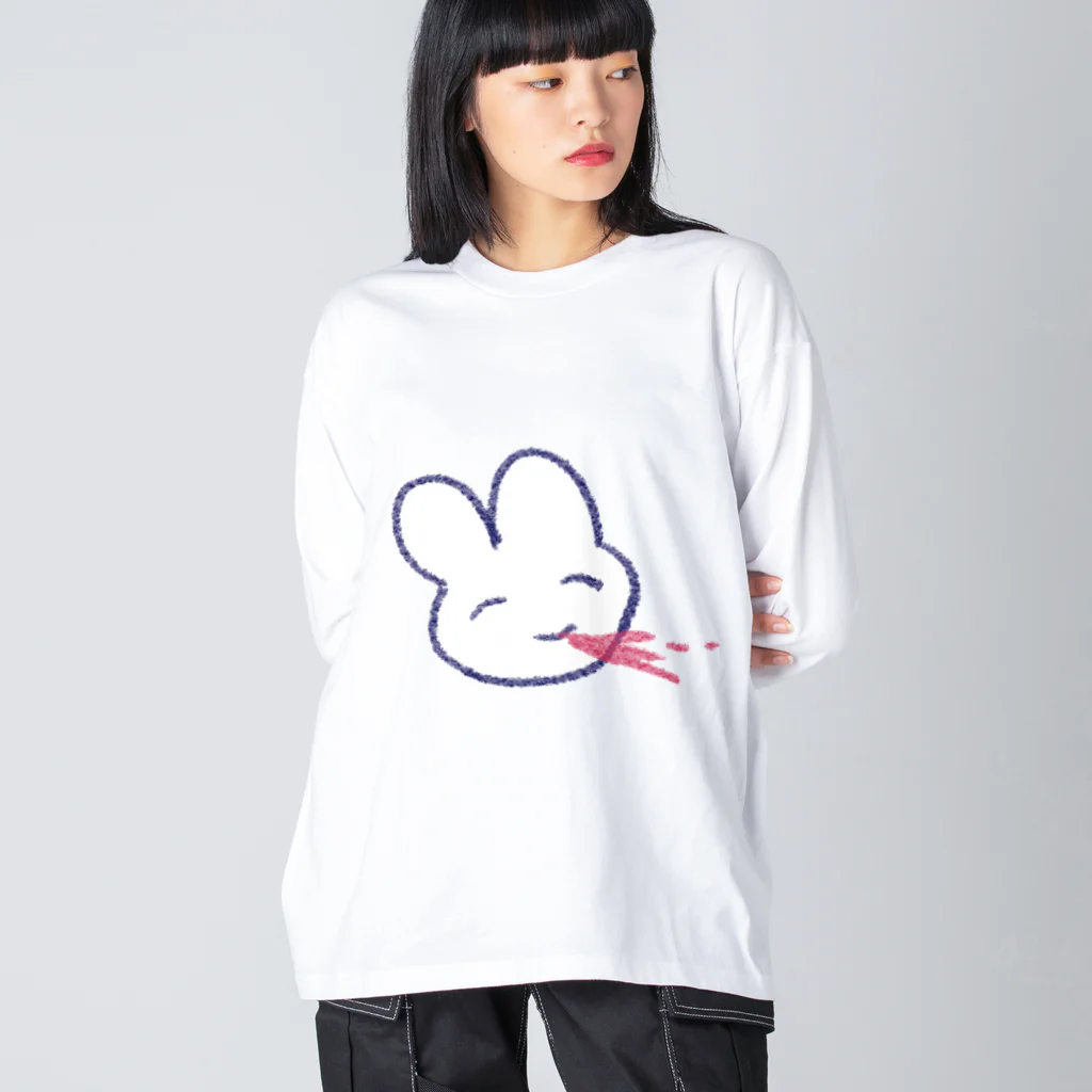 あくむ病院の吐血白うさぎ Big Long Sleeve T-Shirt