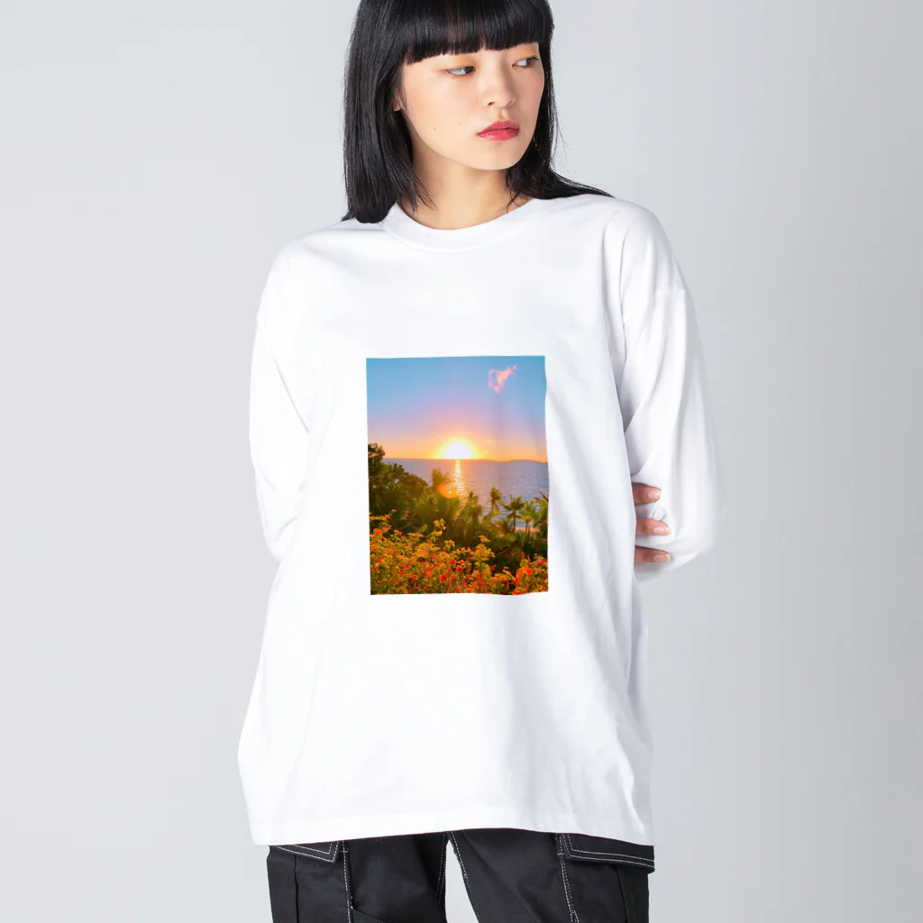 miyupsychedelicのトロピカルsunrise ビッグシルエットロングスリーブTシャツ