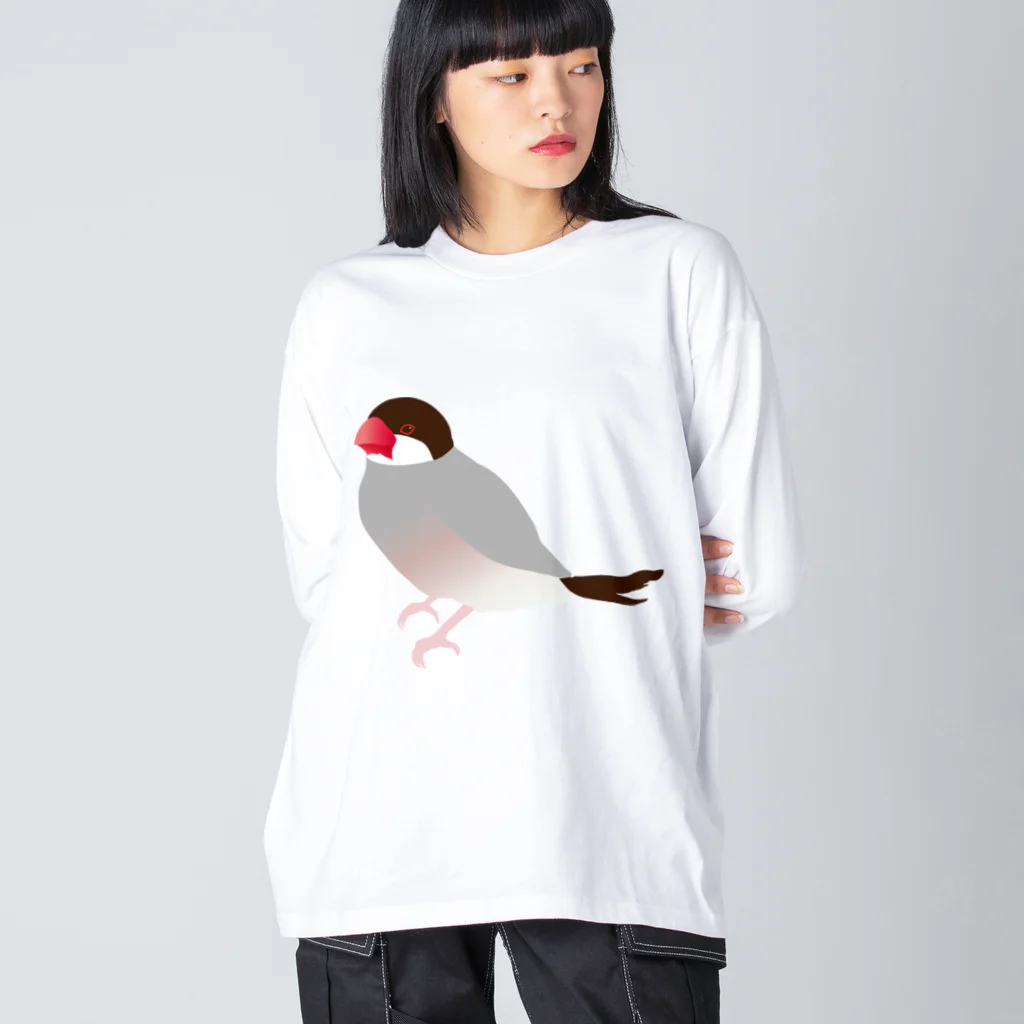 comet-yのノーマル文鳥さん ビッグシルエットロングスリーブTシャツ