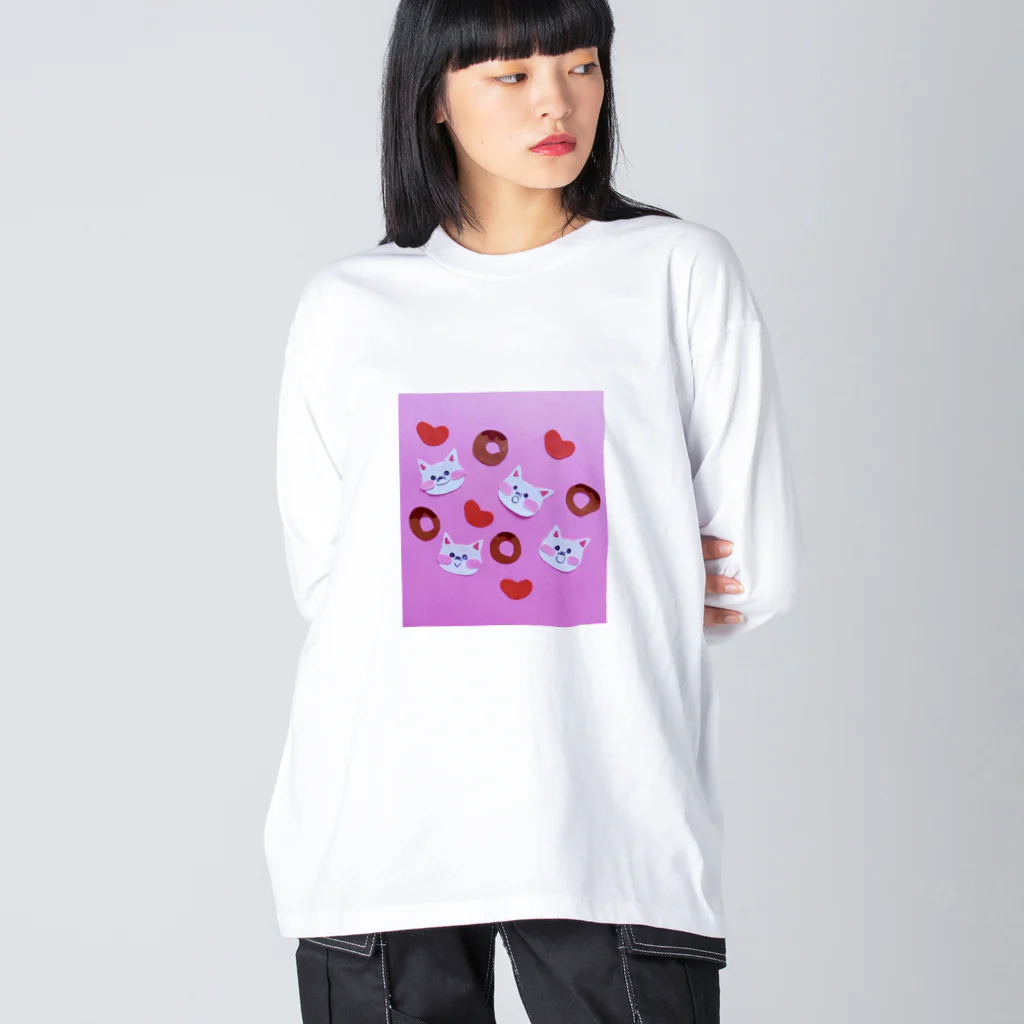 LsDF   -Lifestyle Design Factory-のチャリティー【sweet cats】 Big Long Sleeve T-Shirt