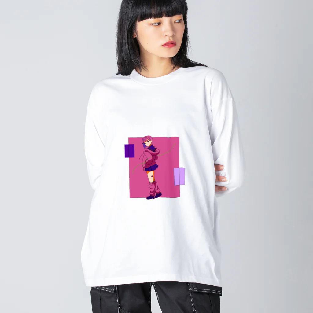 yuiyuiのピンク・女の子 ビッグシルエットロングスリーブTシャツ