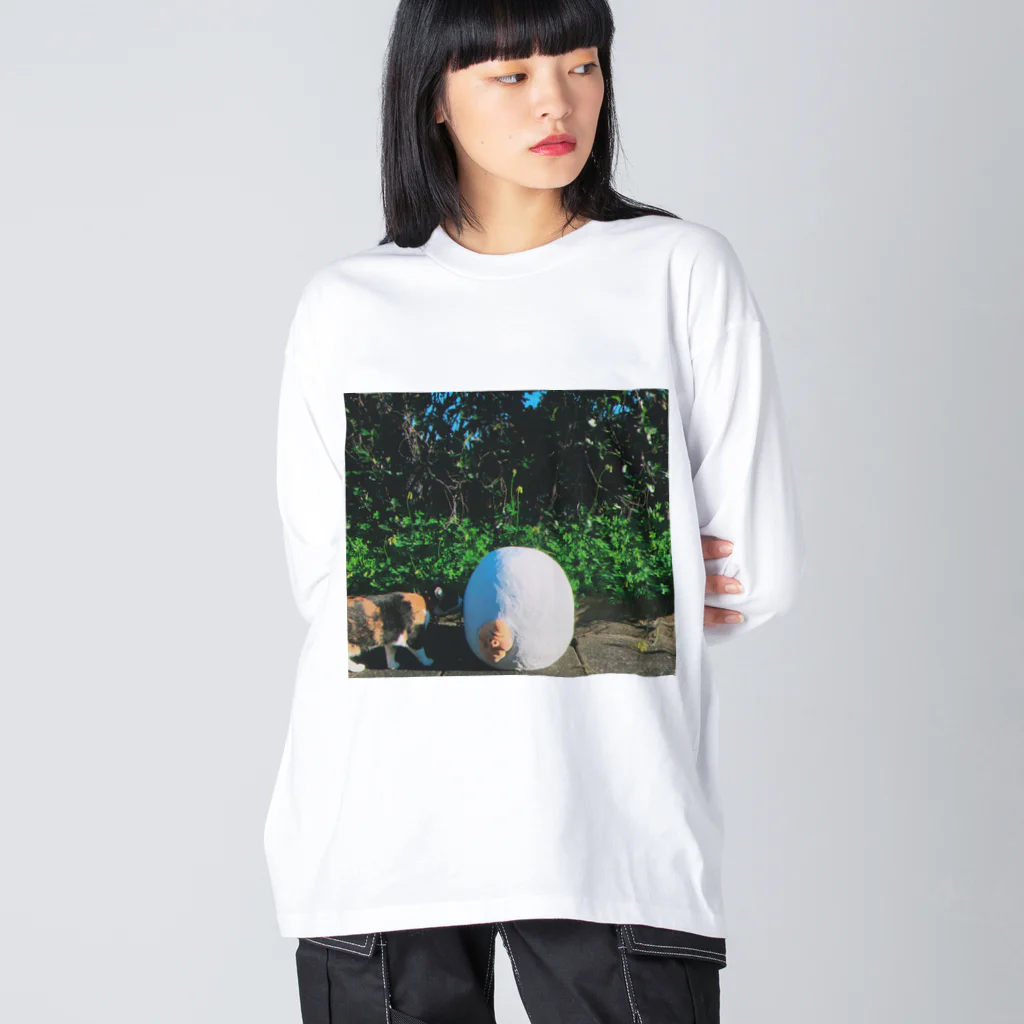 ノーライフノーマスクの猫と彫刻 Big Long Sleeve T-Shirt