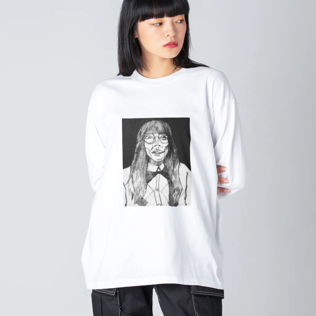 ノーライフノーマスクの版画な友人 Big Long Sleeve T-Shirt