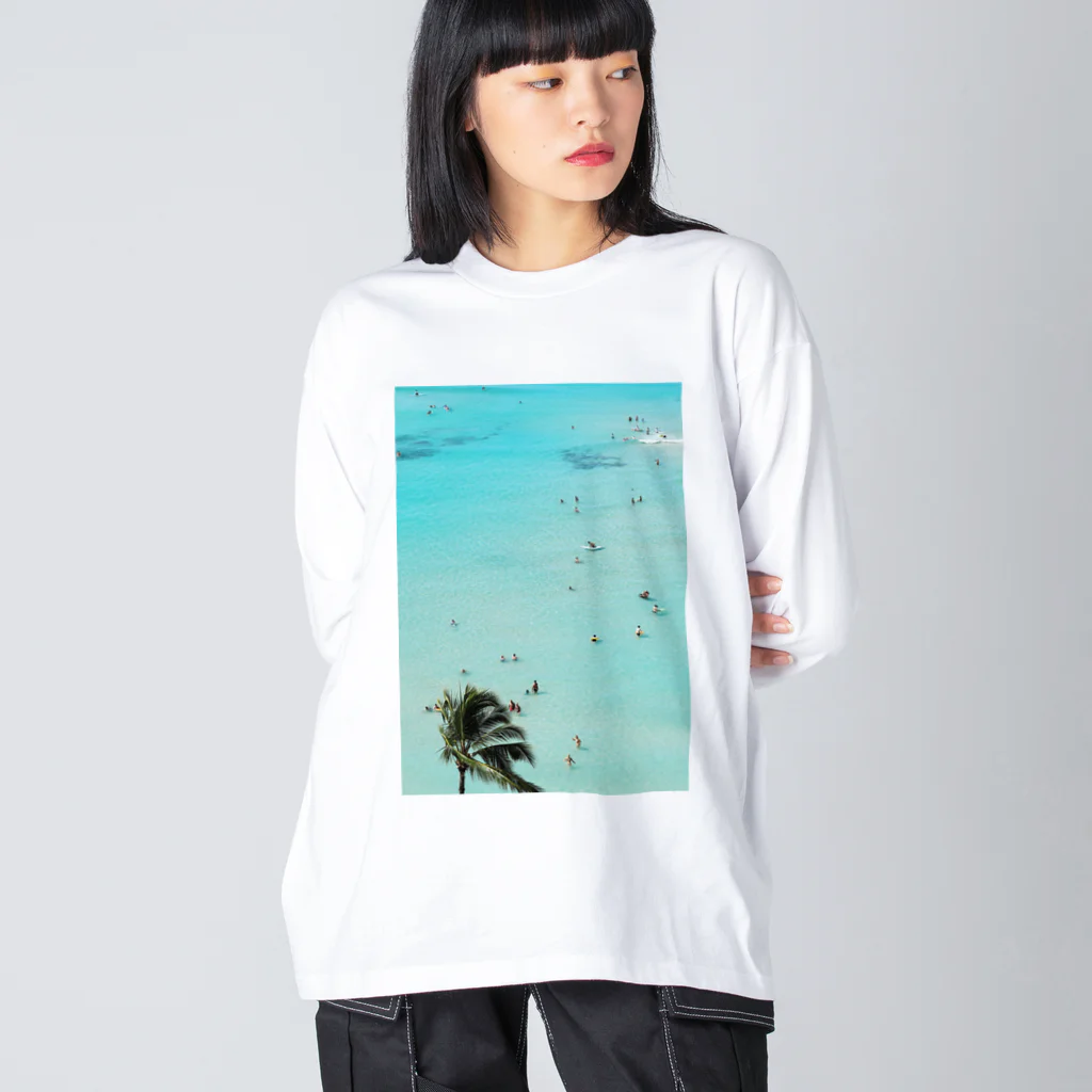 tsukaoのワイキキビーチ縦 Big Long Sleeve T-Shirt