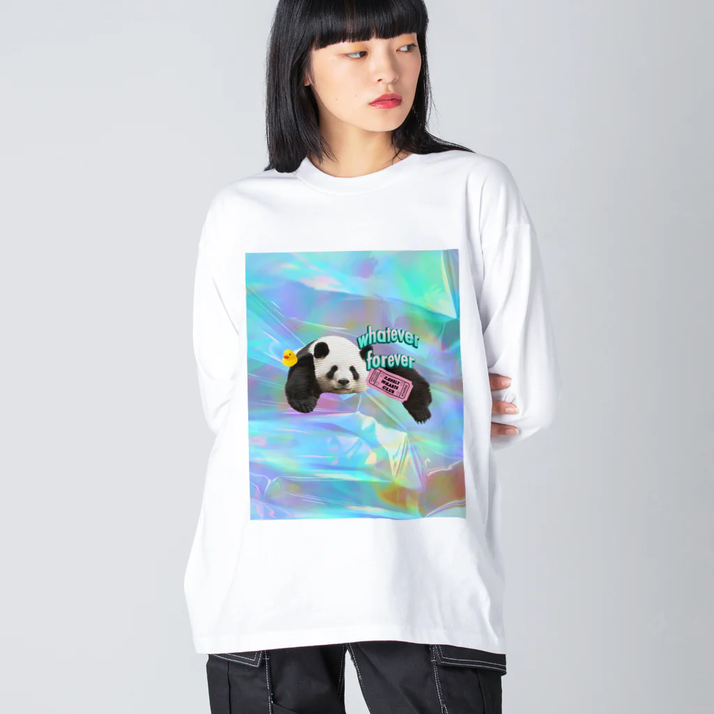 𝙈𝙊𝙈𝙊'𝙨 𝙎𝙝𝙤𝙥のホログラム & レトロpanda-03 Big Long Sleeve T-Shirt