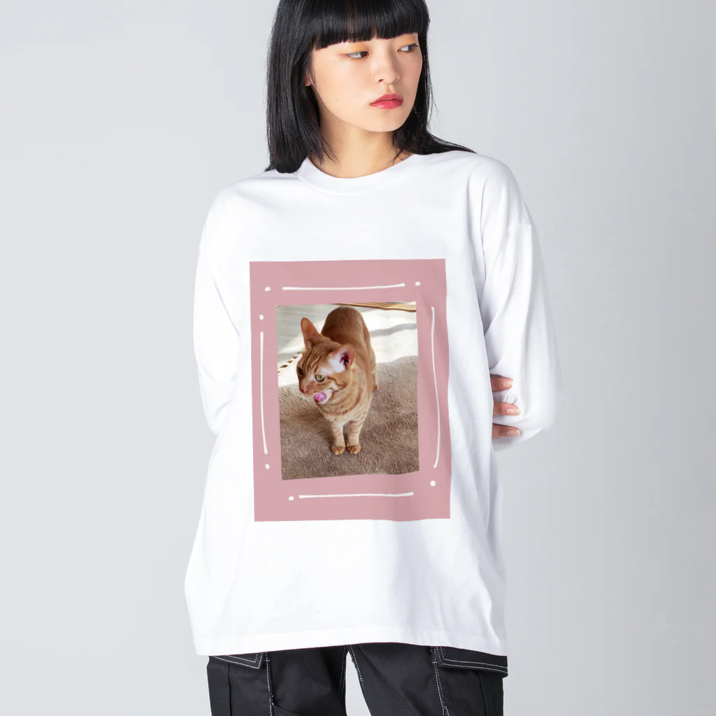 ごま猫の店のペロンチョごま ビッグシルエットロングスリーブTシャツ