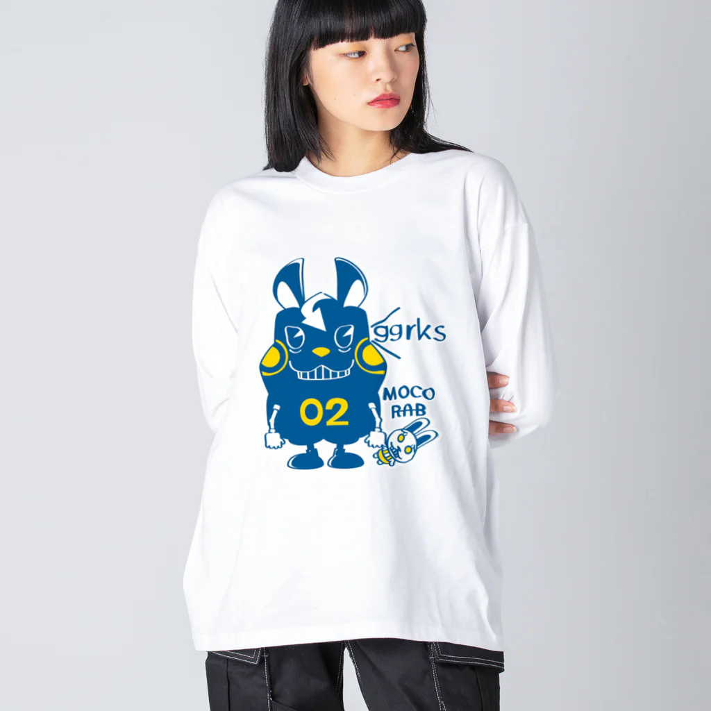 イラスト MONYAAT のCT124 モコモコラビット２号*ggrks ビッグシルエットロングスリーブTシャツ