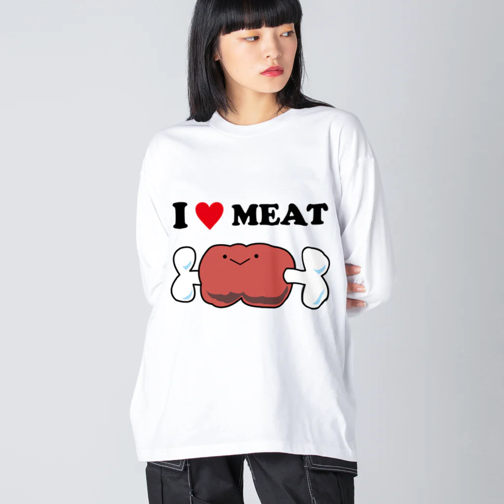 ゴロニャーのダサT屋さんのアイラブミート #肉の日 Big Long Sleeve T-Shirt