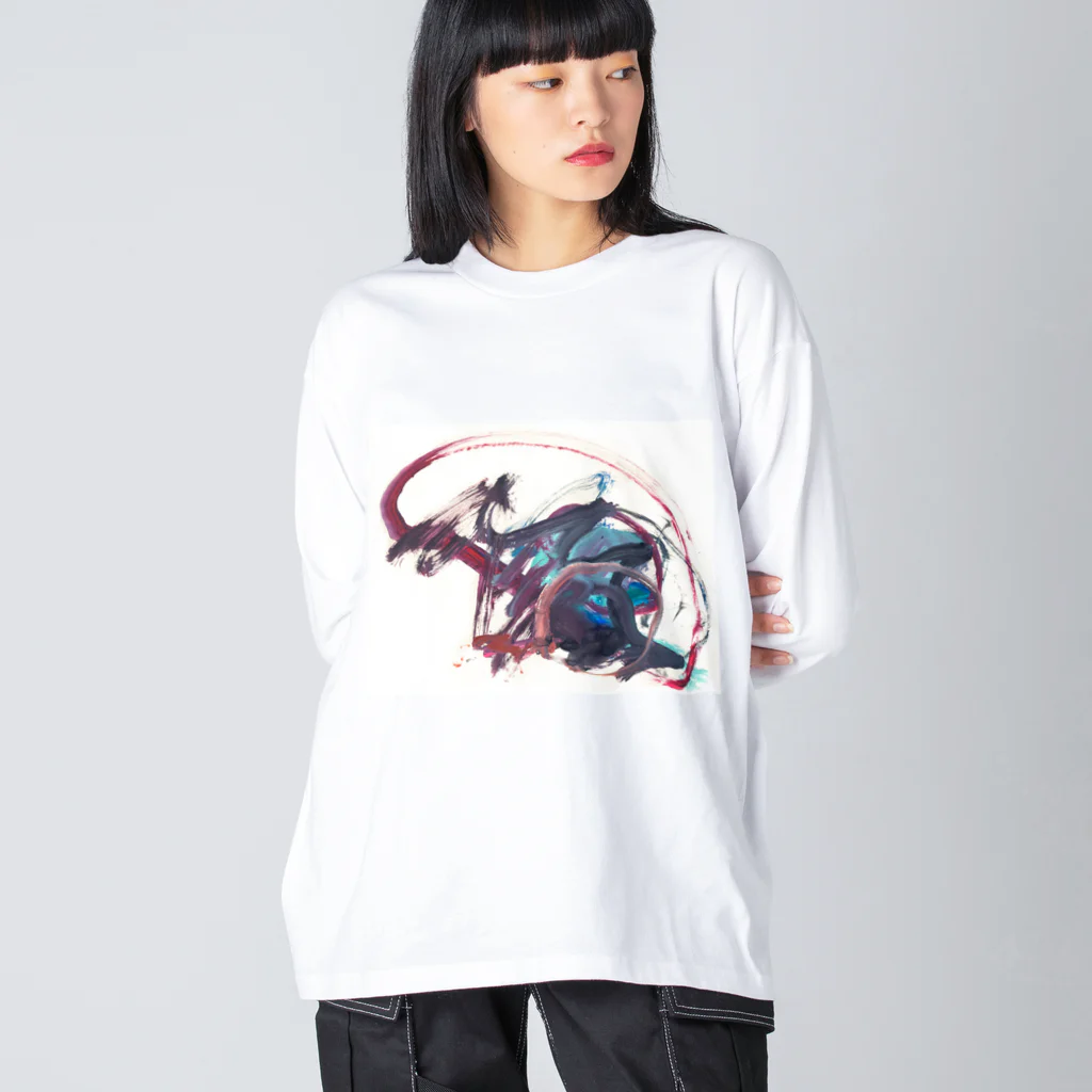 bochicoのdrawing SAURUS ビッグシルエットロングスリーブTシャツ