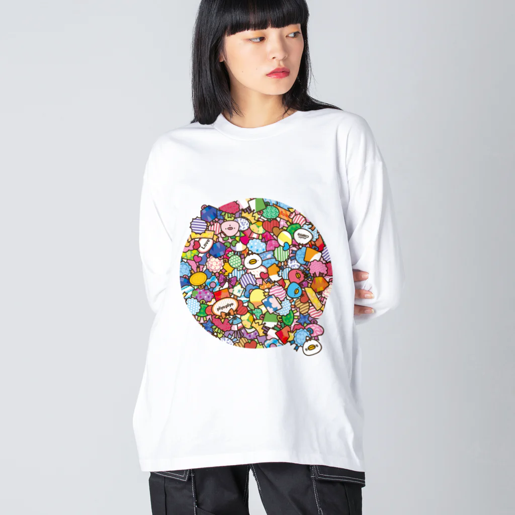 P:ggy（ぴぎー）のおみせのピヨピヨちぴよ⁻ギフト01⁻ ビッグシルエットロングスリーブTシャツ