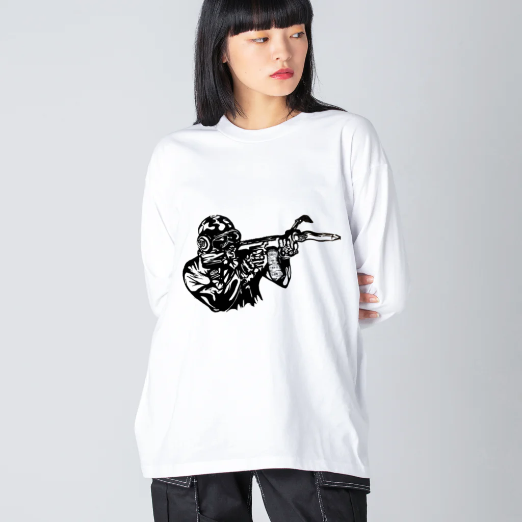 K.G.Bのオルトフォンスナイパー　ステンシル風 Big Long Sleeve T-Shirt