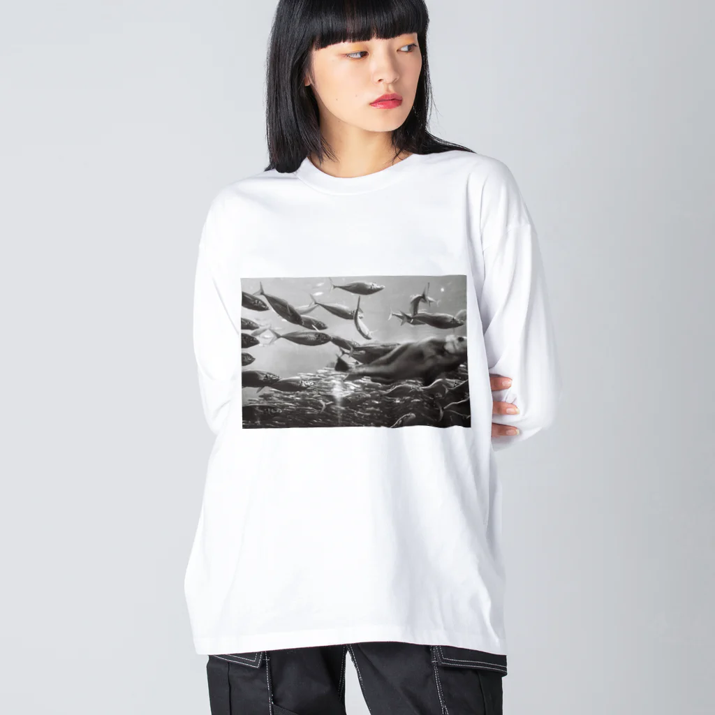 P stock の水族館の可愛いお魚 Big Long Sleeve T-Shirt