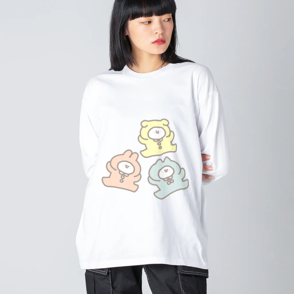 ナポリのSUZURIのきぐるみちゃんず ビッグシルエットロングスリーブTシャツ