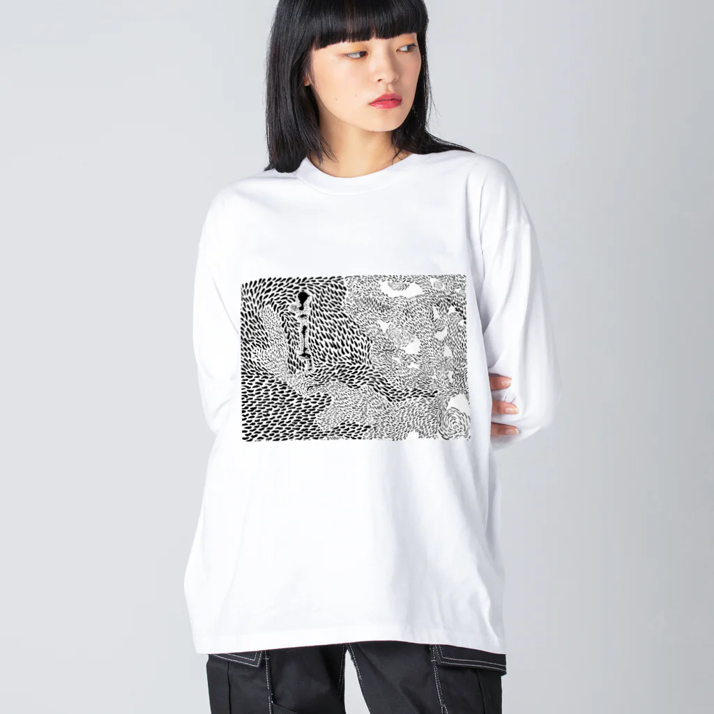 Independent thinkers.のランダムドット墨色ダーク Big Long Sleeve T-Shirt