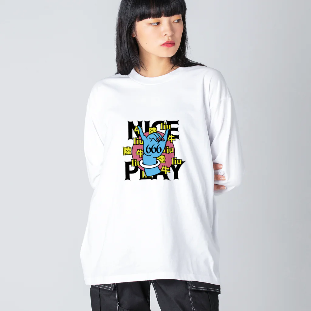 中華呪術堂（チャイナマジックホール）のNICE PLAY【666】 ビッグシルエットロングスリーブTシャツ