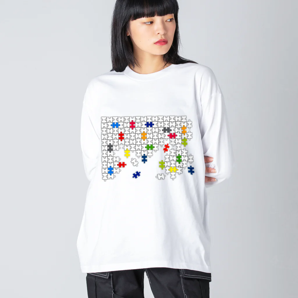 AURA_HYSTERICAのJigsaw_Puzzle ビッグシルエットロングスリーブTシャツ