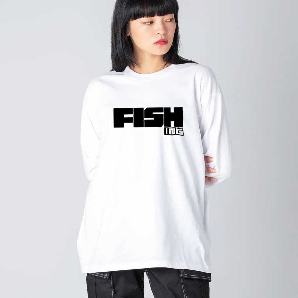 おもしろいTシャツ屋さんのFISHING　釣り　FISH　 Big Long Sleeve T-Shirt