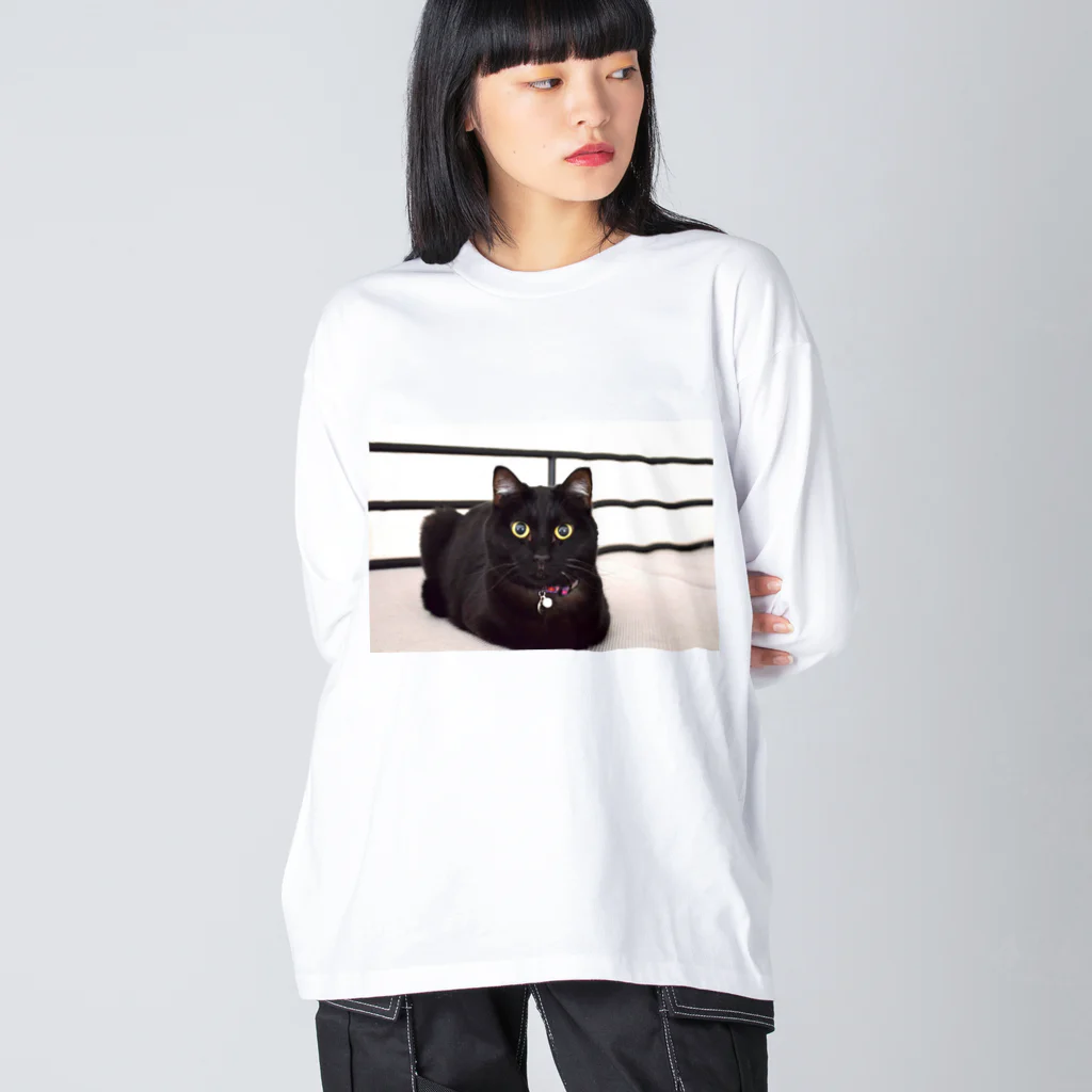 黒猫のうめたんの黒猫のうめたん ビッグシルエットロングスリーブTシャツ