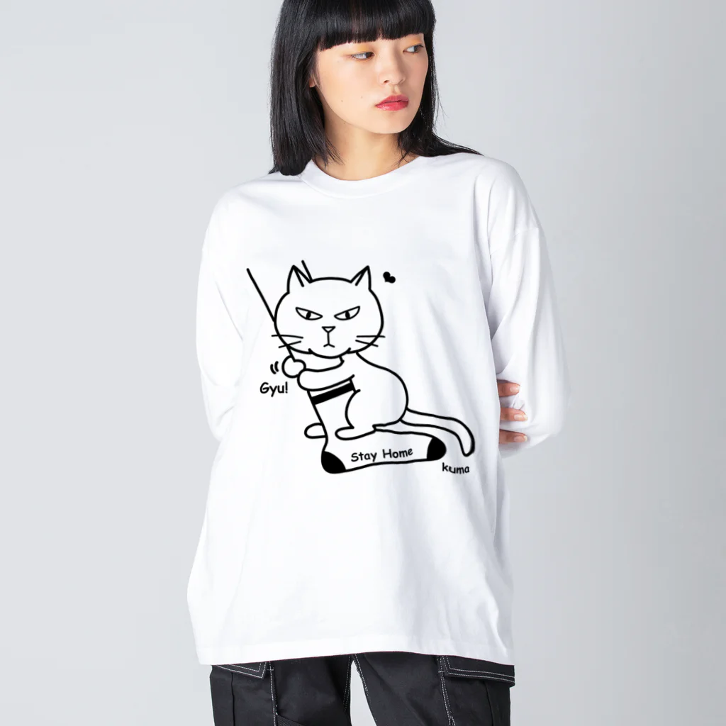 mkumakumaのstay with me ビッグシルエットロングスリーブTシャツ