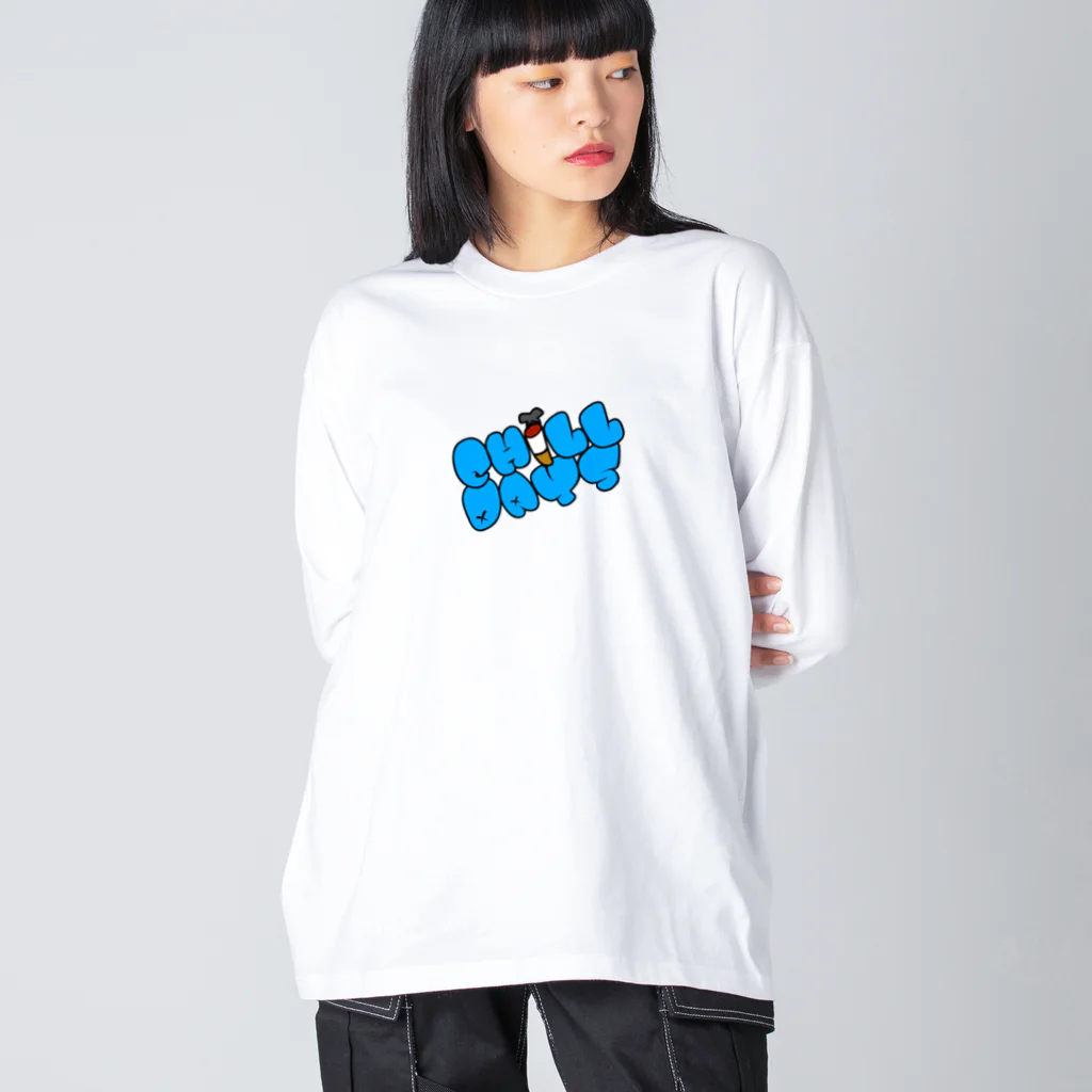 sho meの「Chill Days」 White ビッグシルエットロングスリーブTシャツ